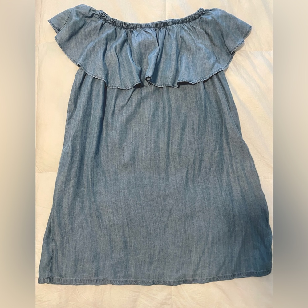 NWT Hinge Nordstrom One Size Chambray Off the Shoulder Dress